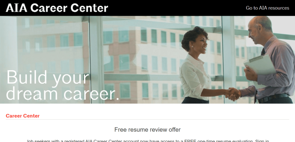 The Homepage of AIA Career Center