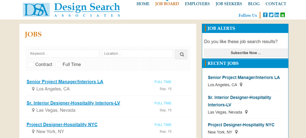Design Search Associates homepage